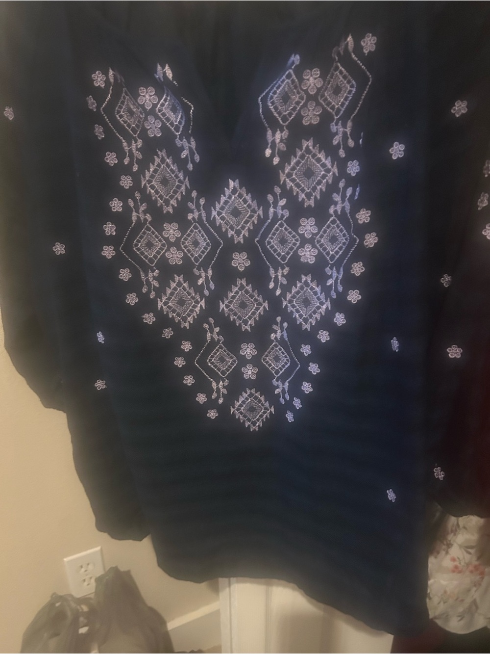 J Jill XL embroidery 3:4 sleeve striped design